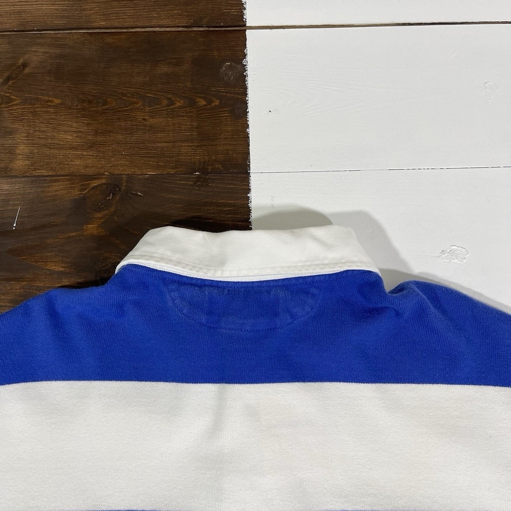 Vintage 90s Polo Ralph Lauren Rugby Shirt Men's Sz XL Royal Blue White Stripe - Picture 8 of 8